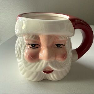 Pottery Barn Santa Claus Ceramic Christmas Holiday Mug 16 oz